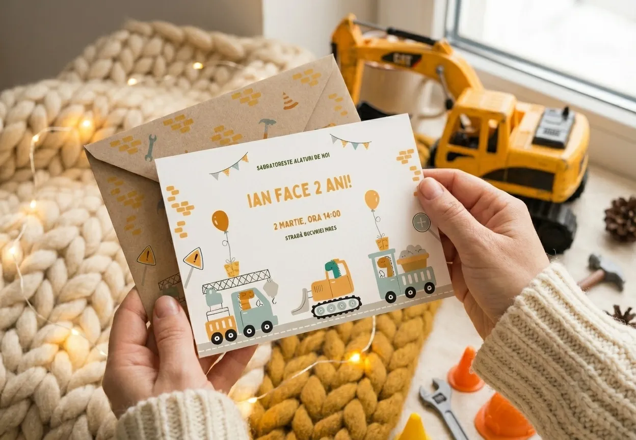 Invitație Tematică Construcții