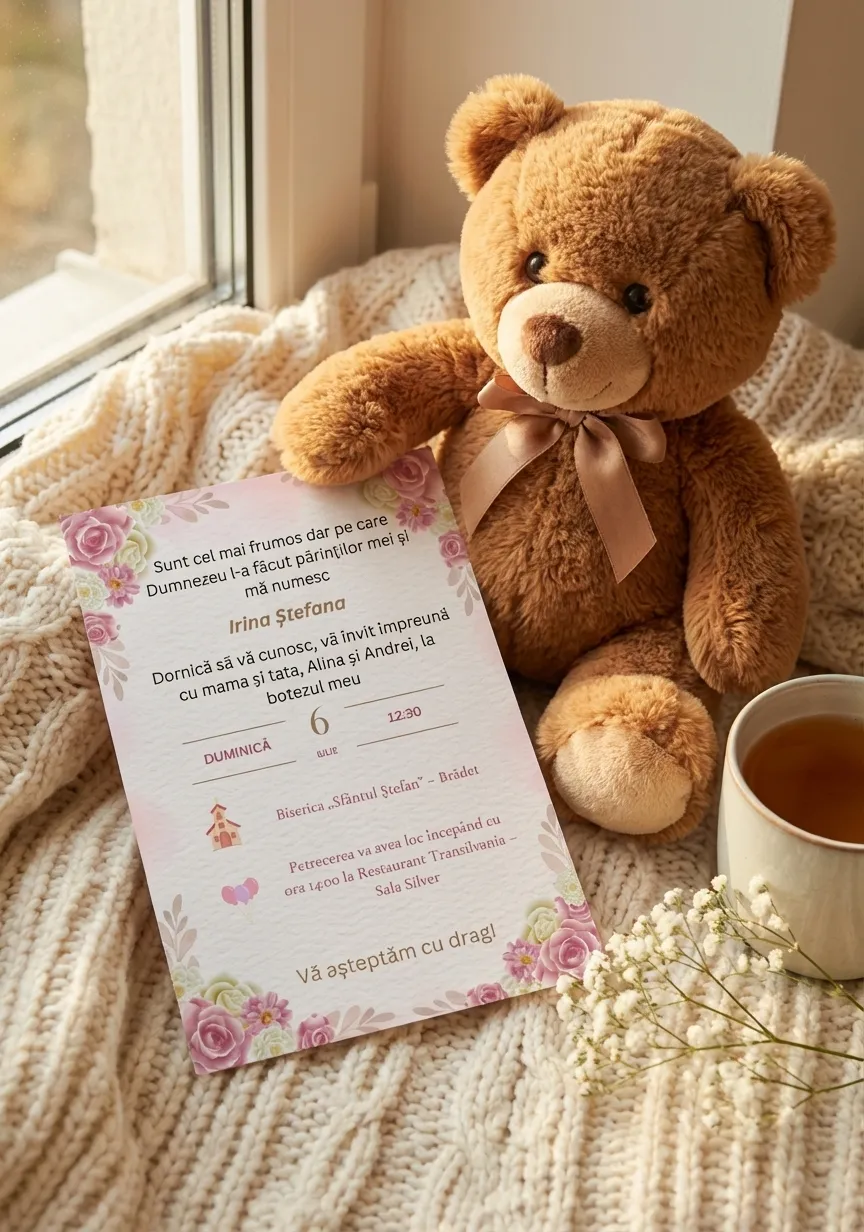 Invitație Tematică Roz